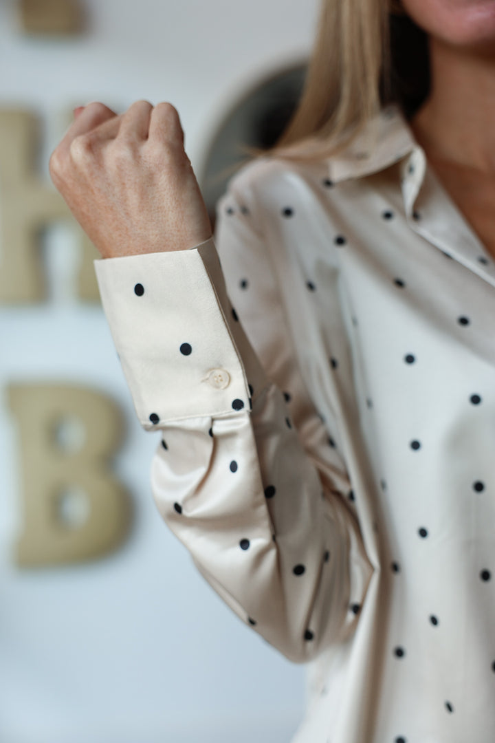 Button Front Printed Dress - Blue