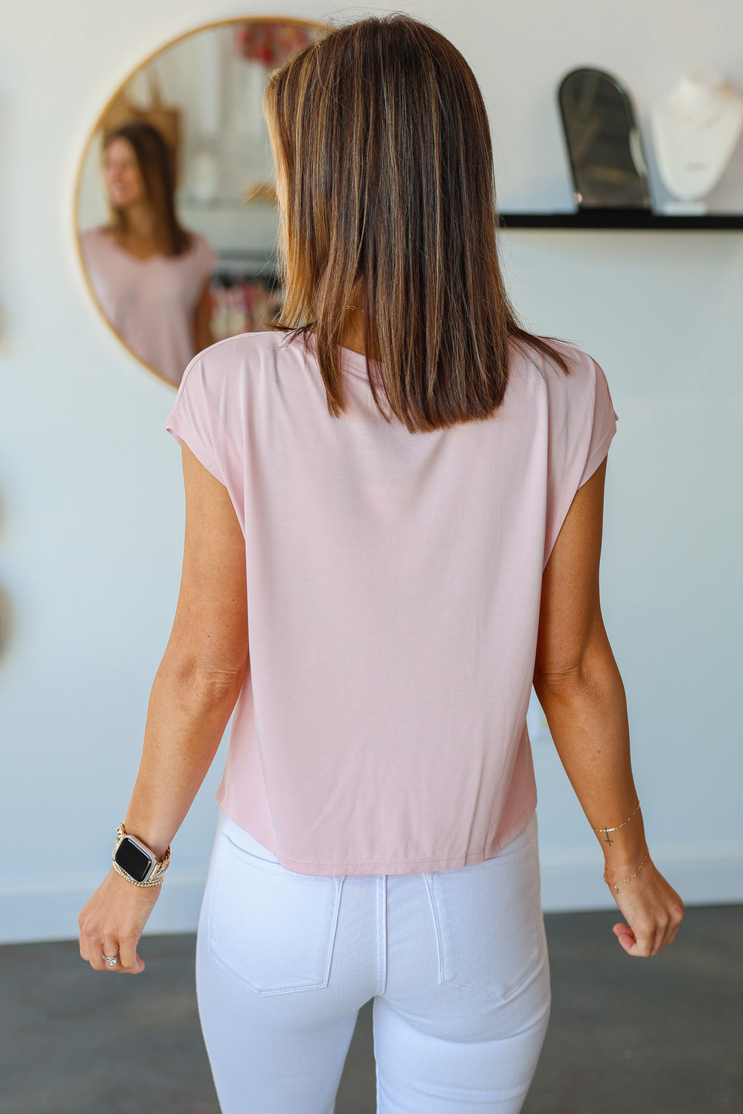 Ruched Front Top - Rose