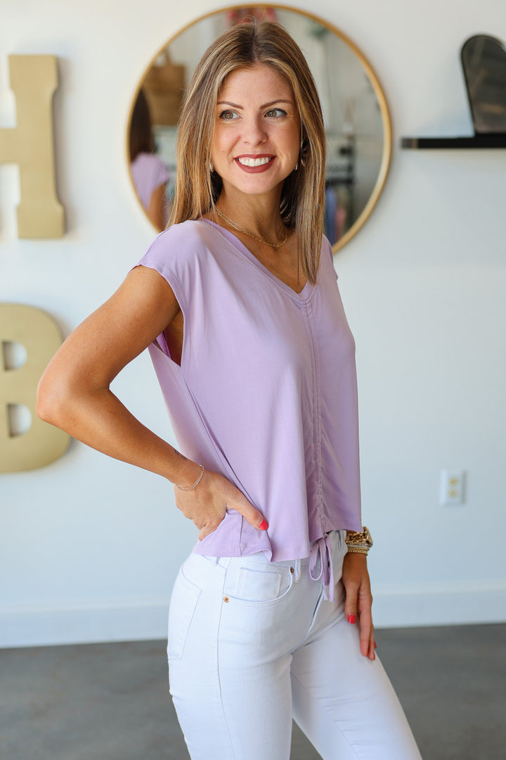 Ruched Front Top - Lavender