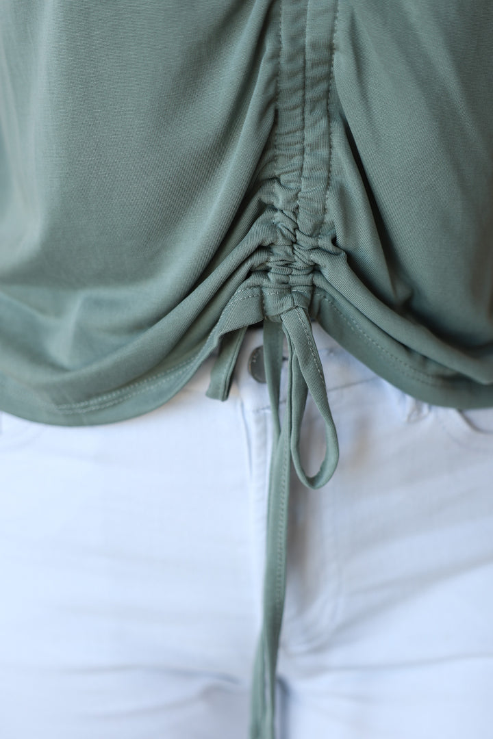 Ruched Front Top - Sage