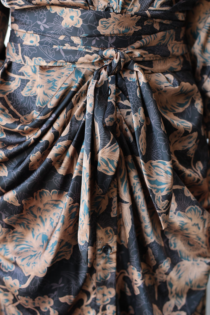 Ruched Floral Dress