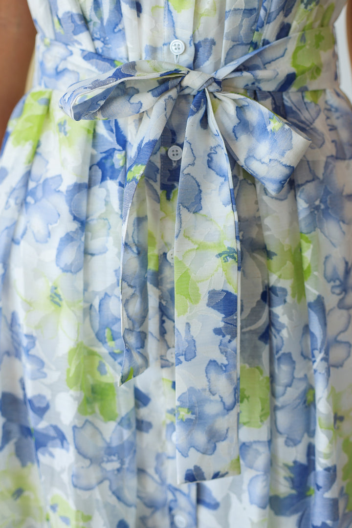 Button Down Floral Midi Dress