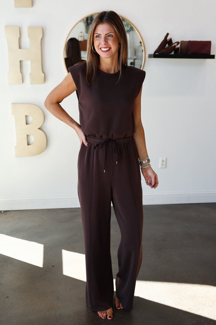 Soft Modal Tie Waist Jumper - Brown