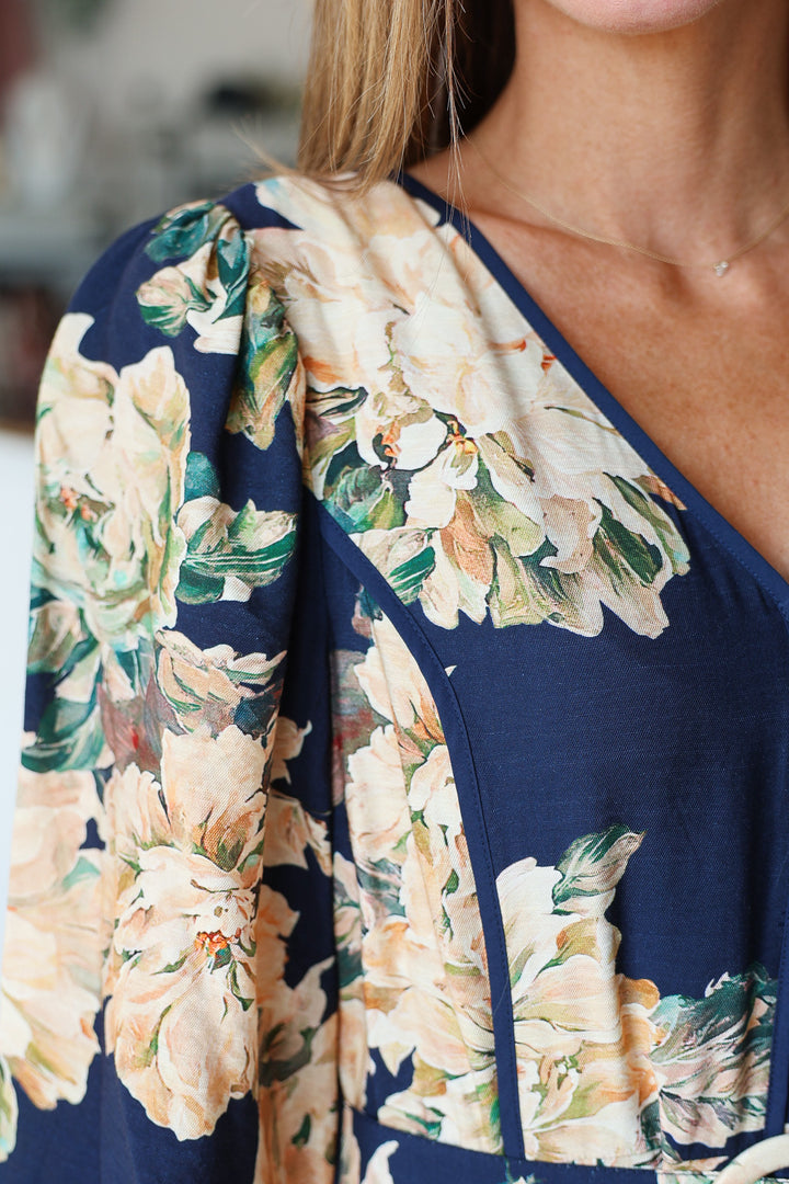 Floral Maxi Dress - Navy