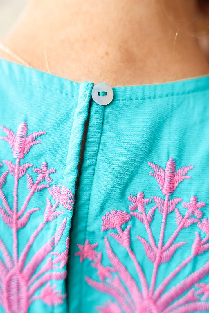 Embroidered Peplum Tank