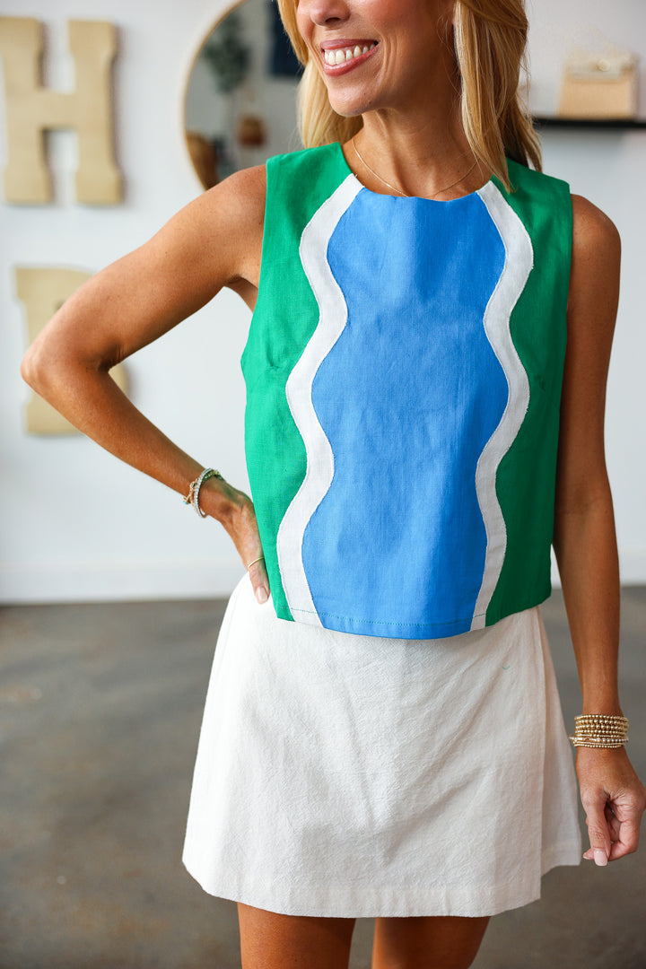 Squiggle Front Tank - Green