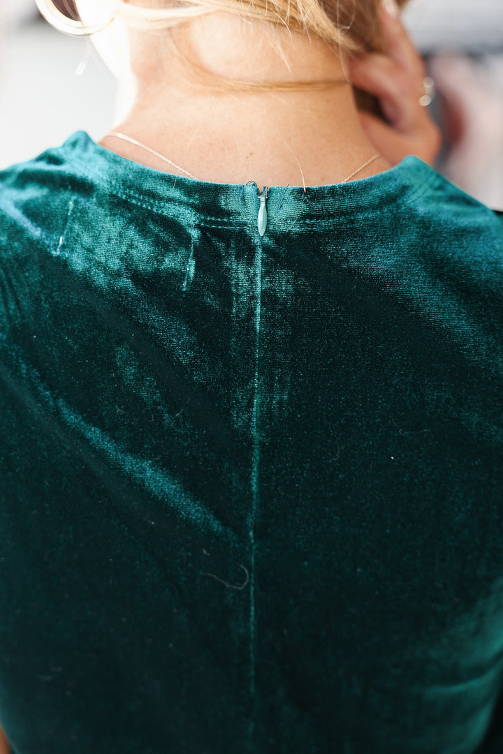 Asymmetrical Velvet Tank - Rainforest