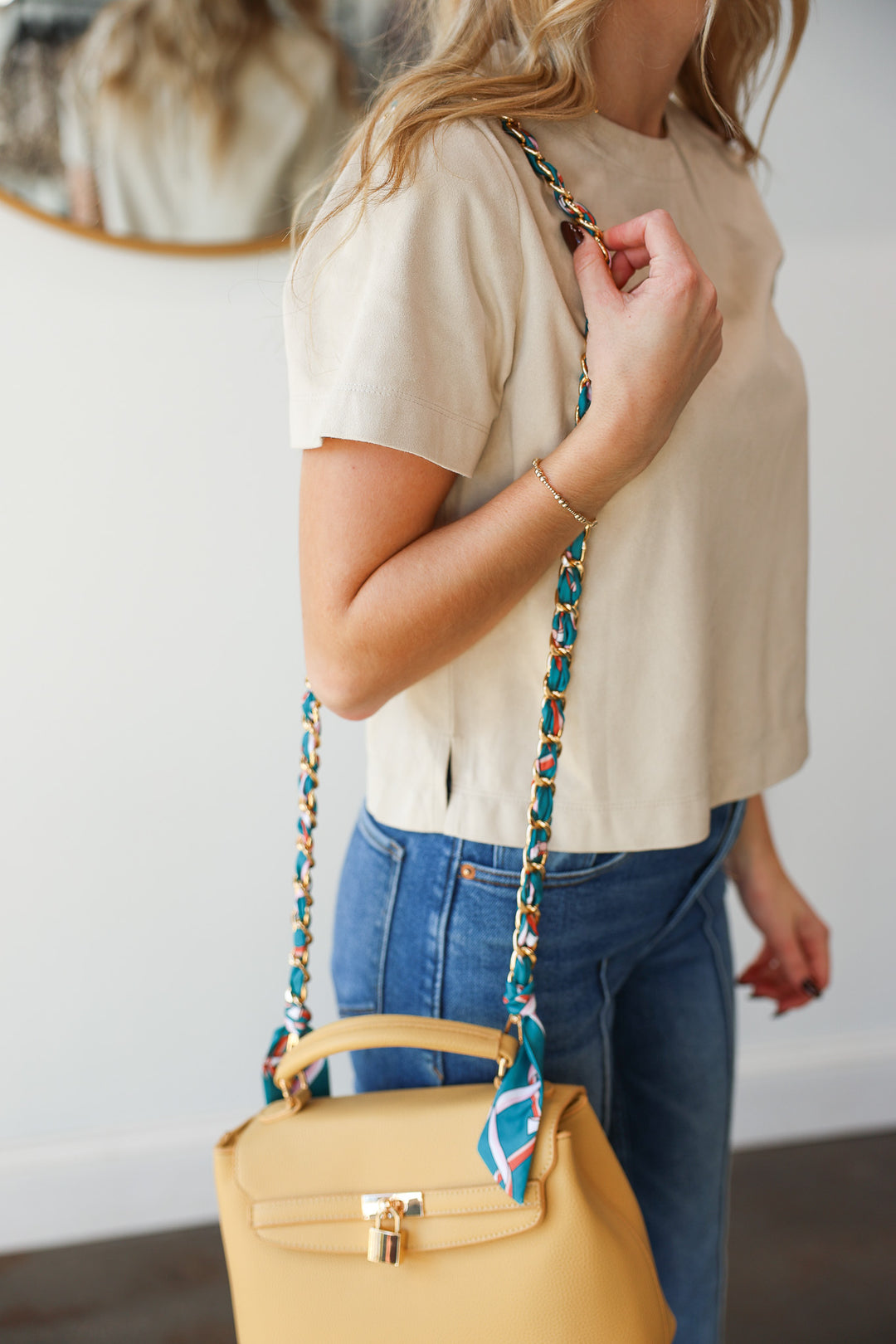 Crossbody Scarf Chain Strap - Teal