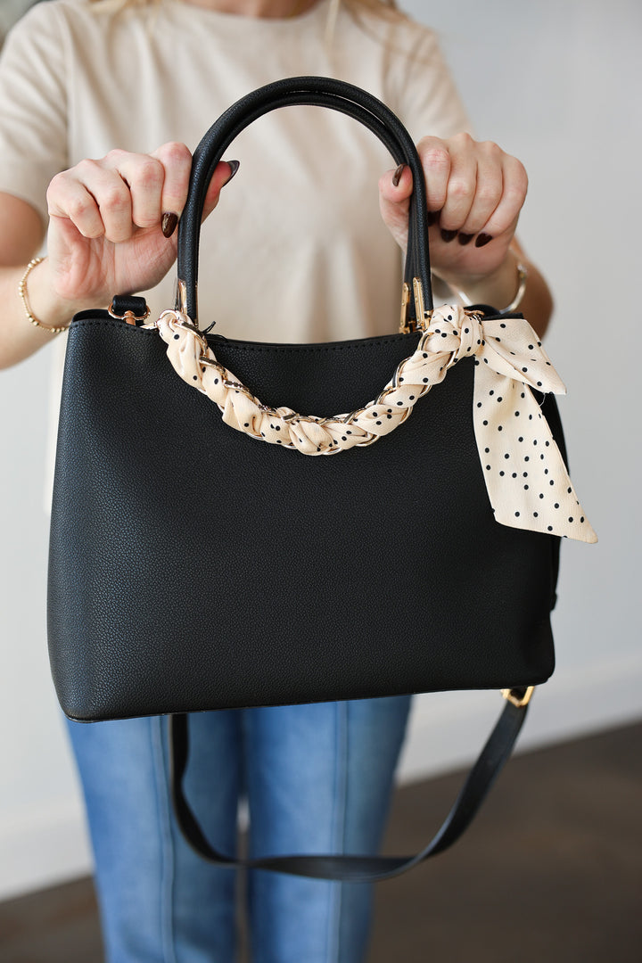 Bag Chain - Cream Polka Dot