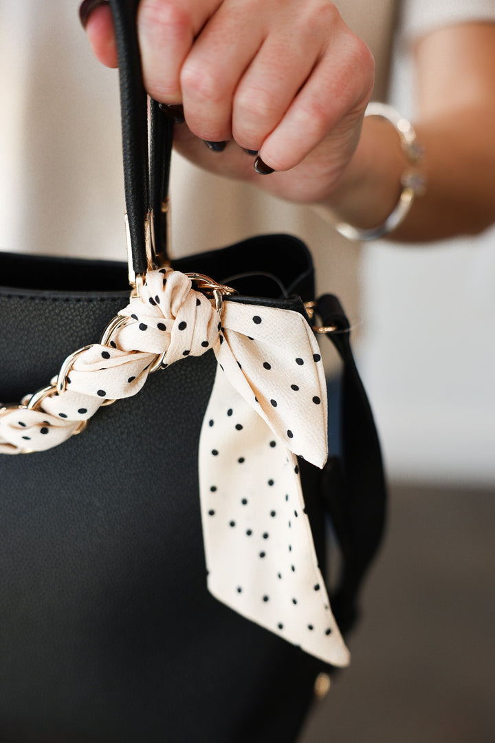 Bag Chain - Cream Polka Dot