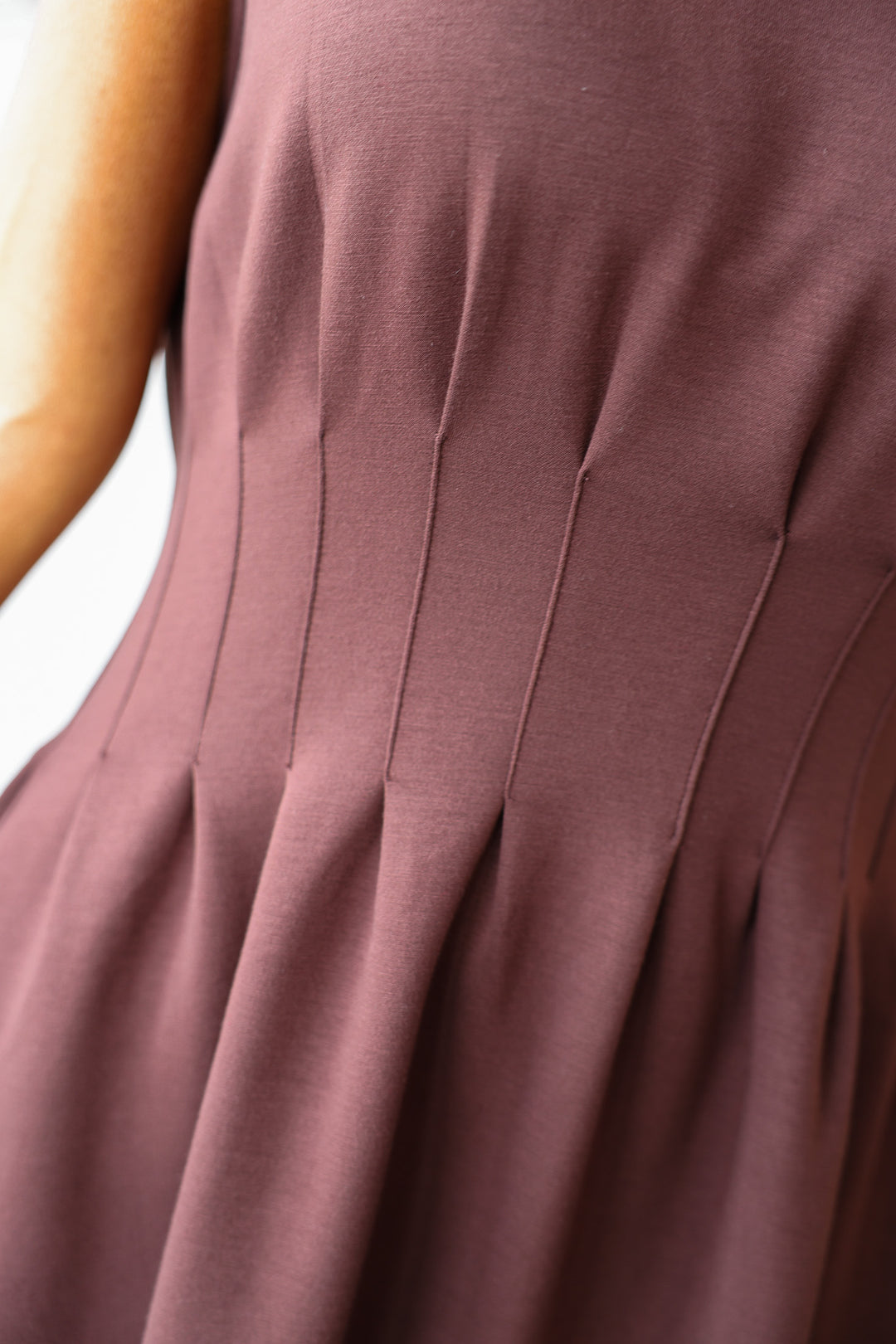 Cinched Waist Dress - Brown