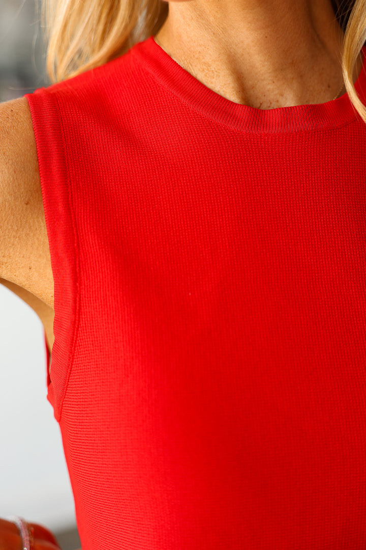 Peplum Tank - Red