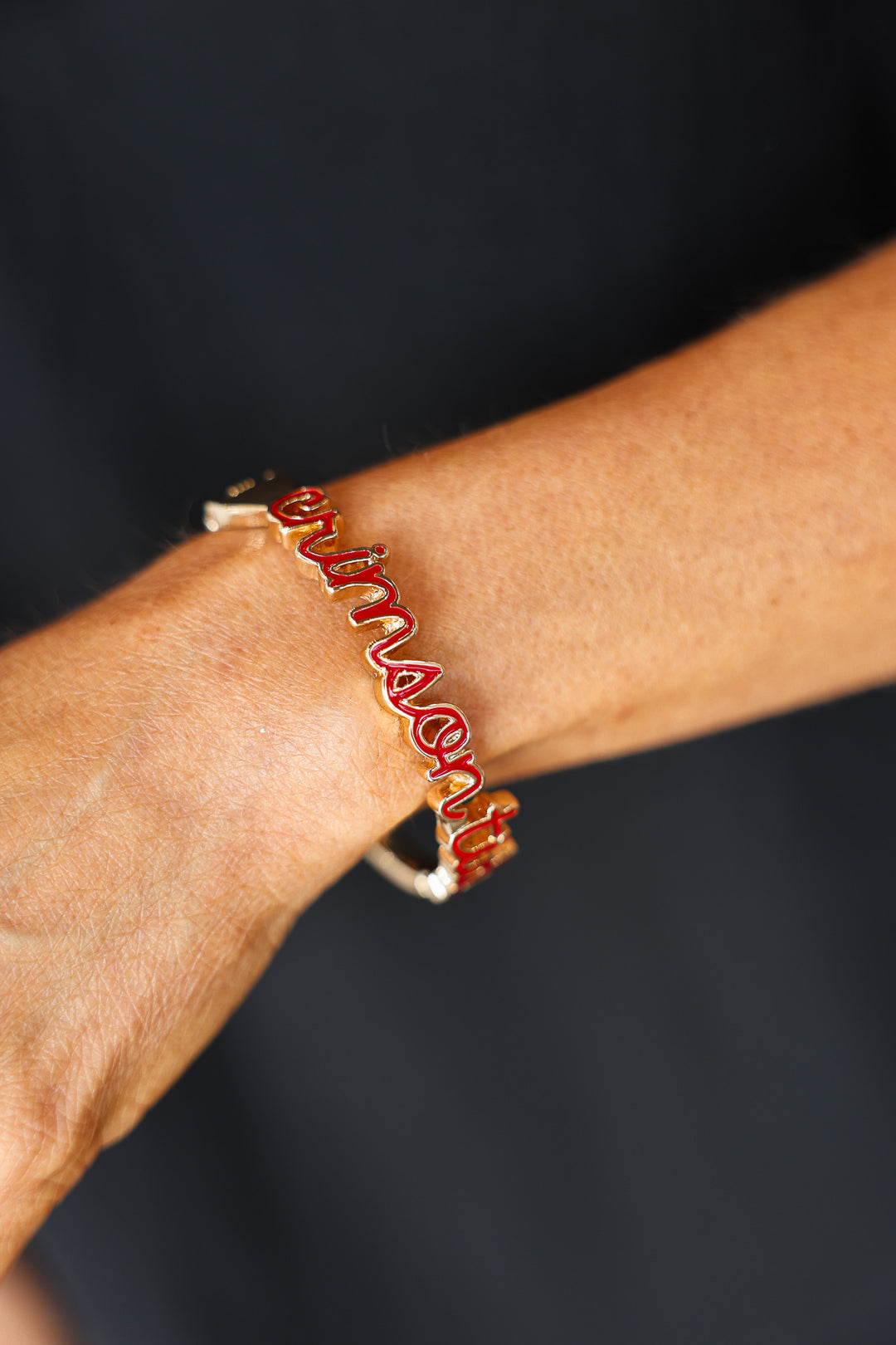 Crimson Tide Hinge Bangle Bracelet