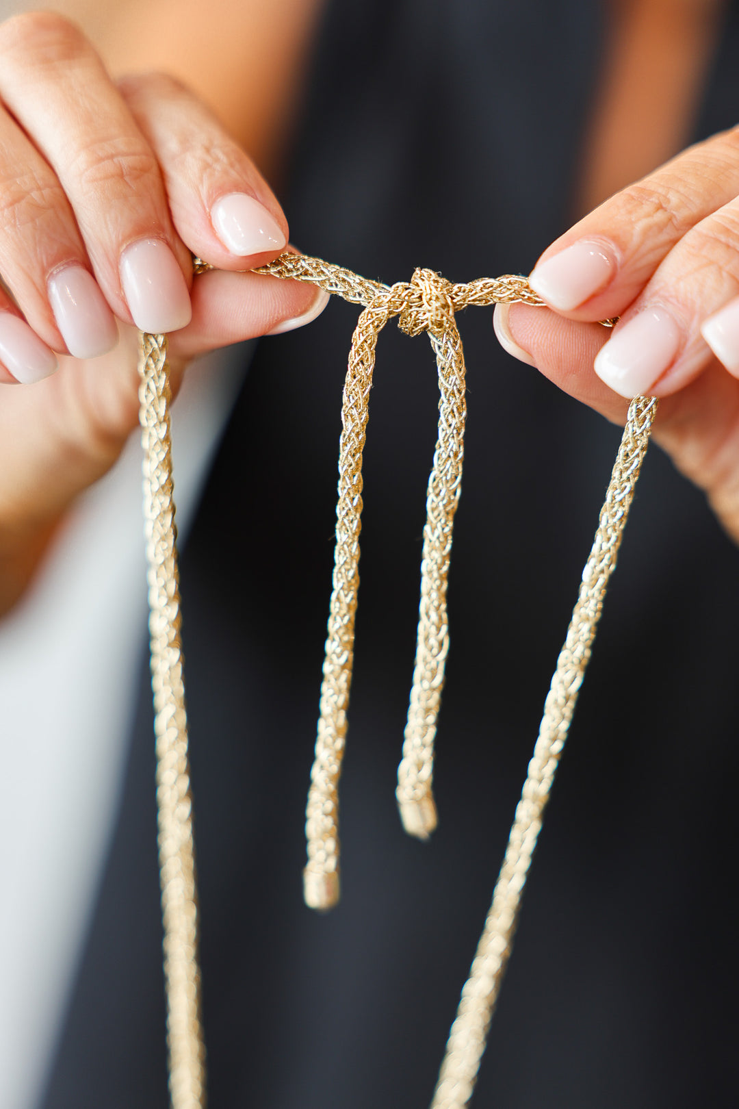 Elephant Cord Necklace - Gold