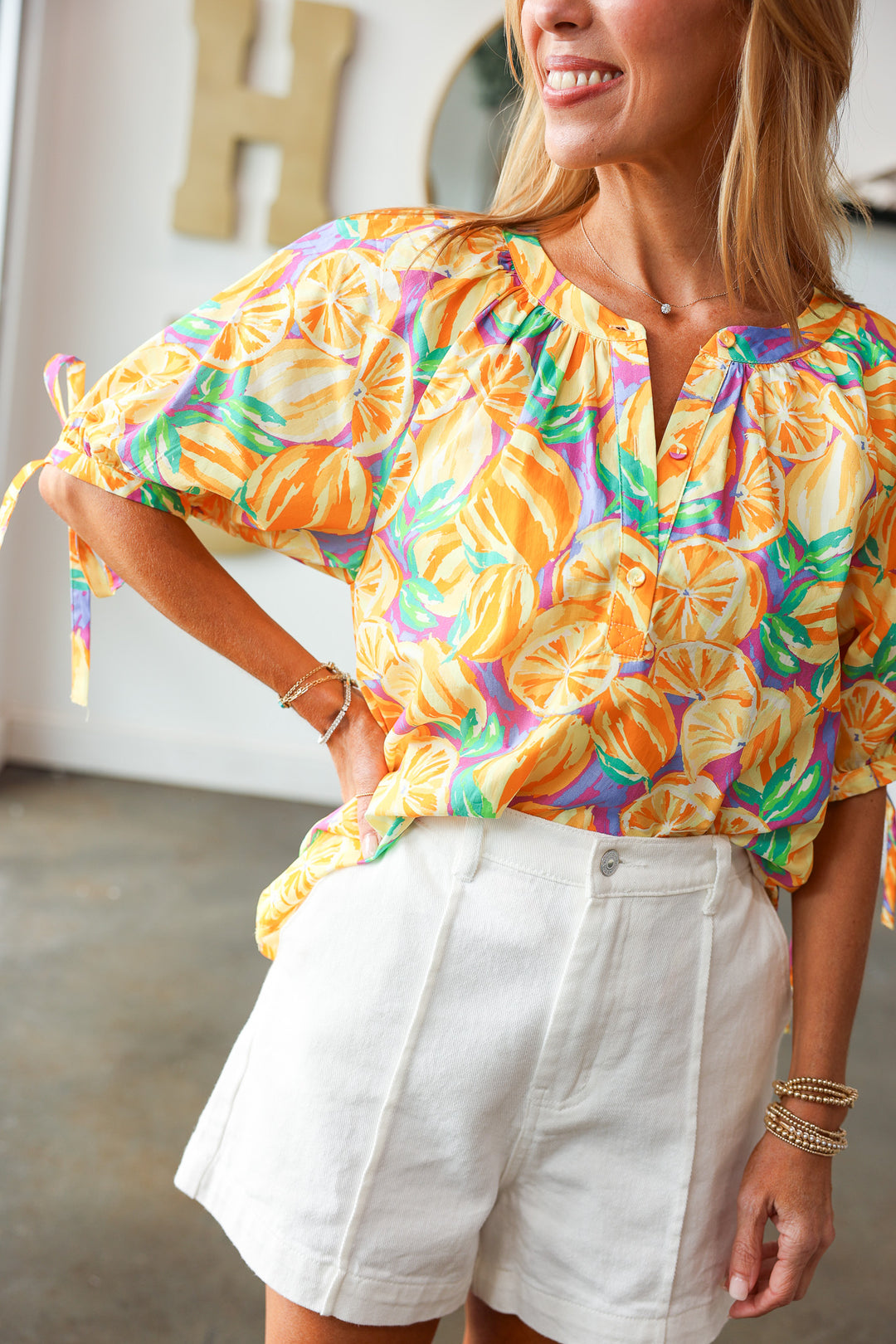 Fruit Print Cotton Top