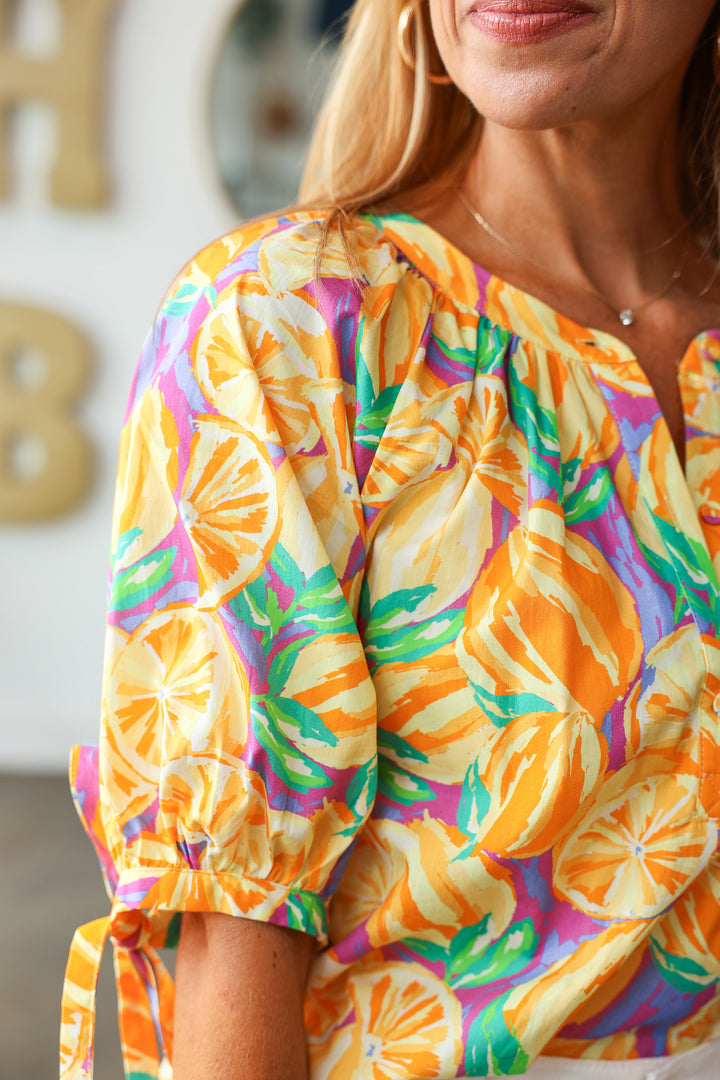 Fruit Print Cotton Top