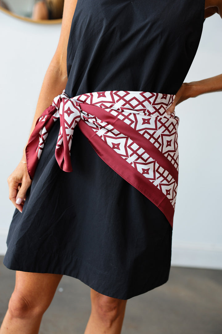 Geometric Scarf - Crimson
