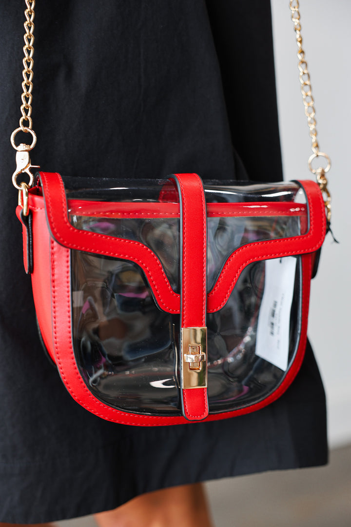 Clear Saddle Bag - Red