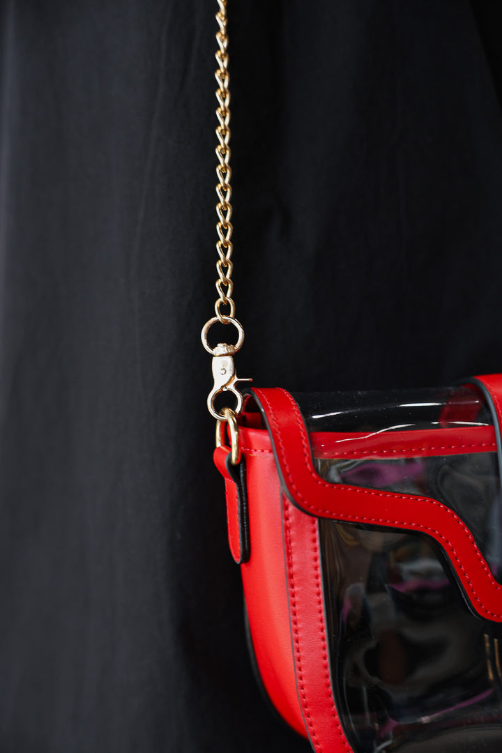 Clear Saddle Bag - Red