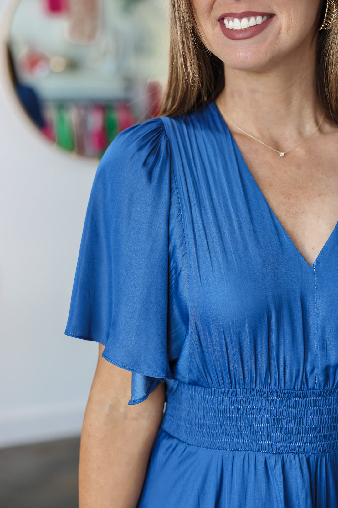 Asymmetrical Hem Dress - Blue
