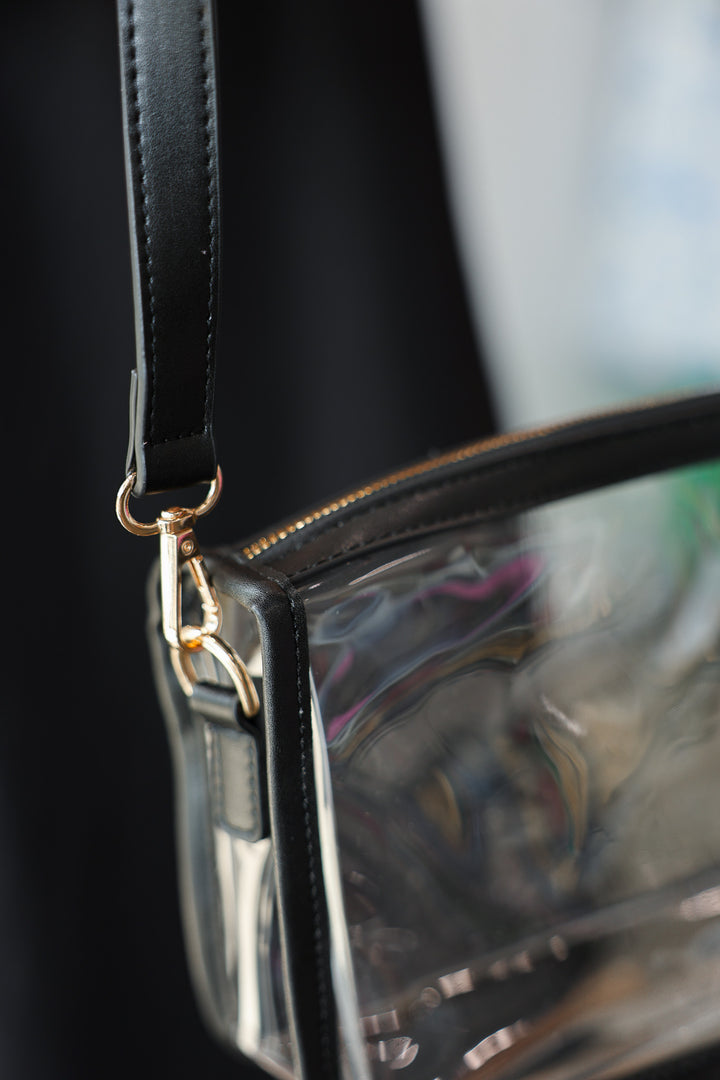 Rectangle Clear Crossbody Bag - Black