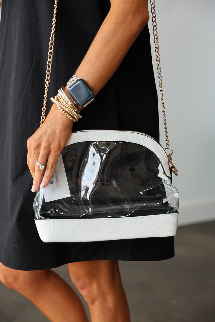 Sienna Clear Stadium Bag - White