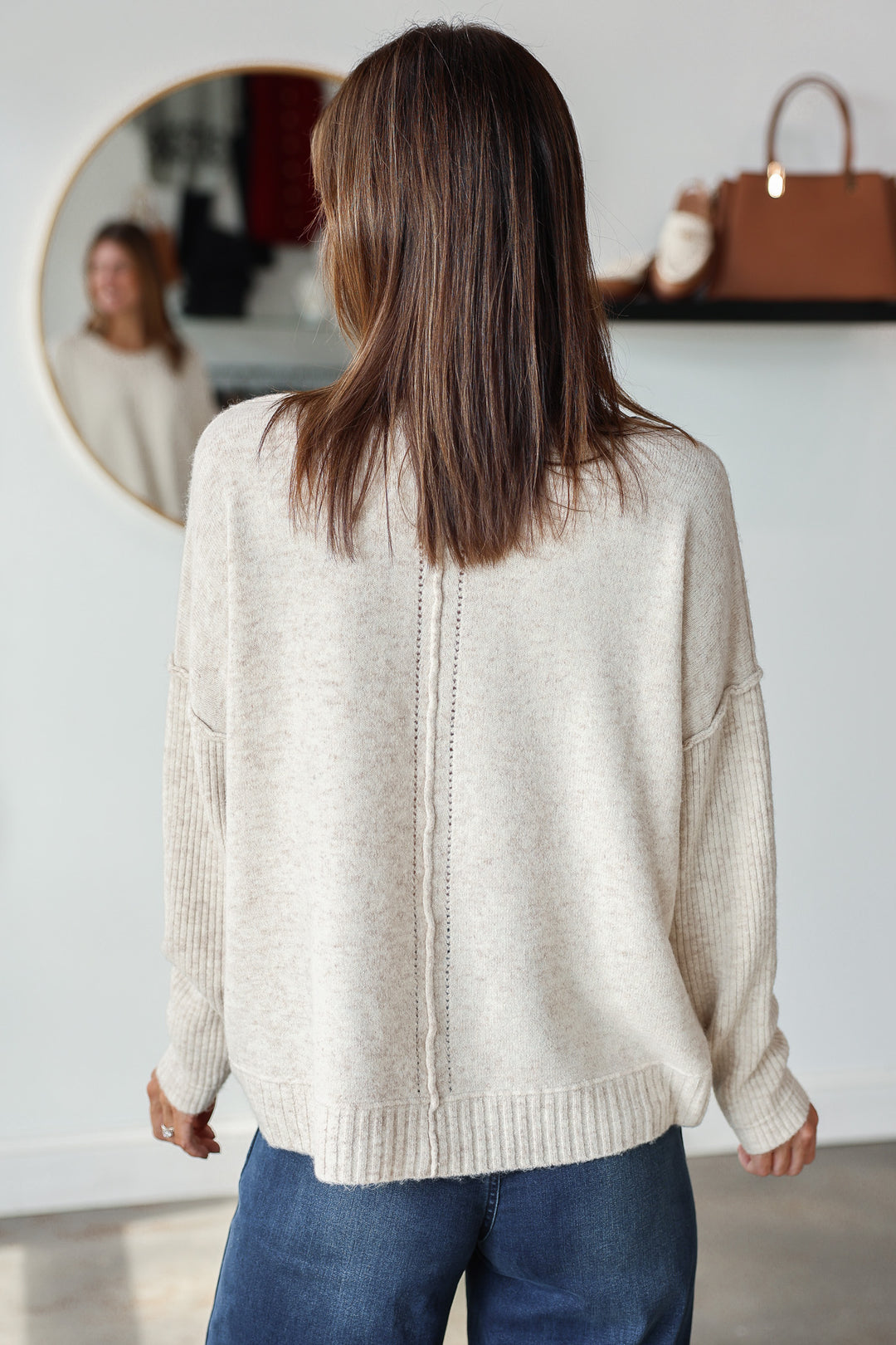 Front Seam Sweater - Cream