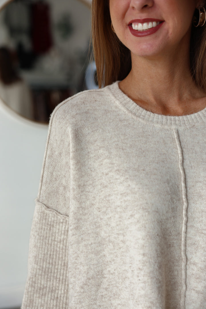 Front Seam Sweater - Cream