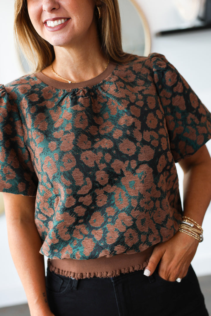 Animal Print Burnout Top
