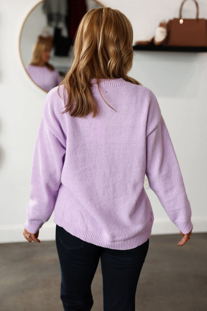 Front Seam Sweater - Lavender