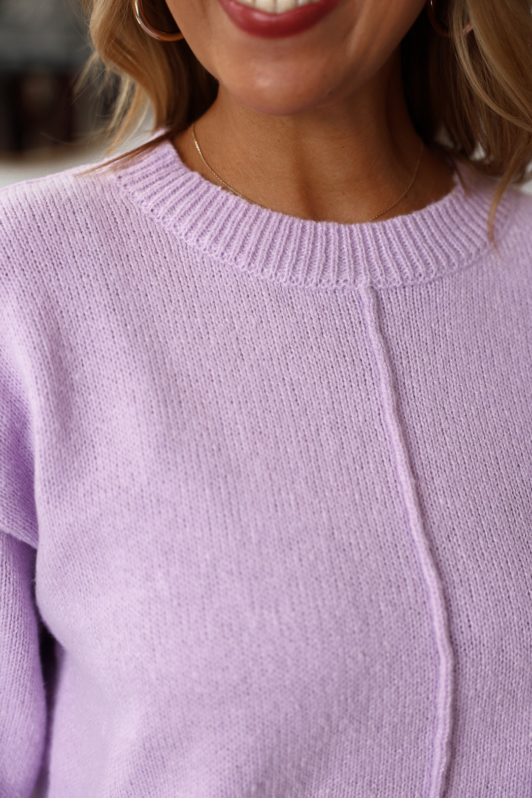 Front Seam Sweater - Lavender