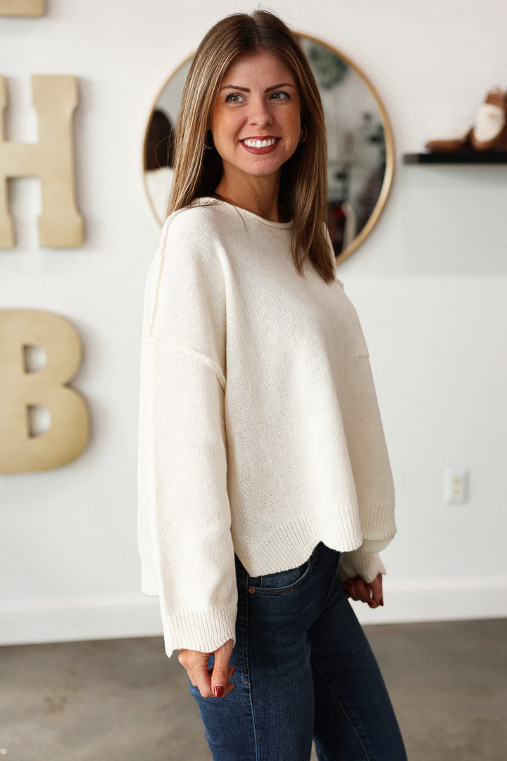 Front Pocket Sweater - Ivory