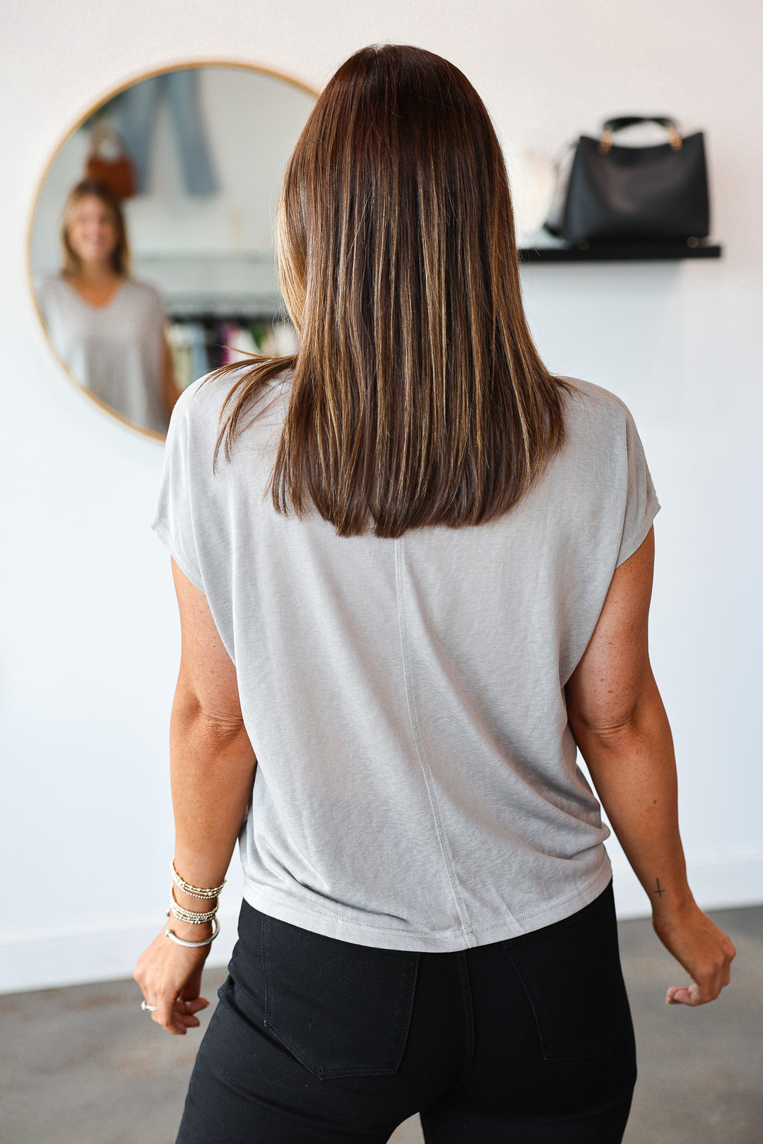 Cap Sleeve Top - Grey