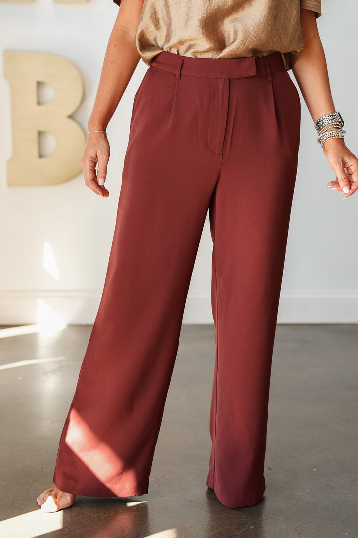 Wide Leg Pants - Chocolate