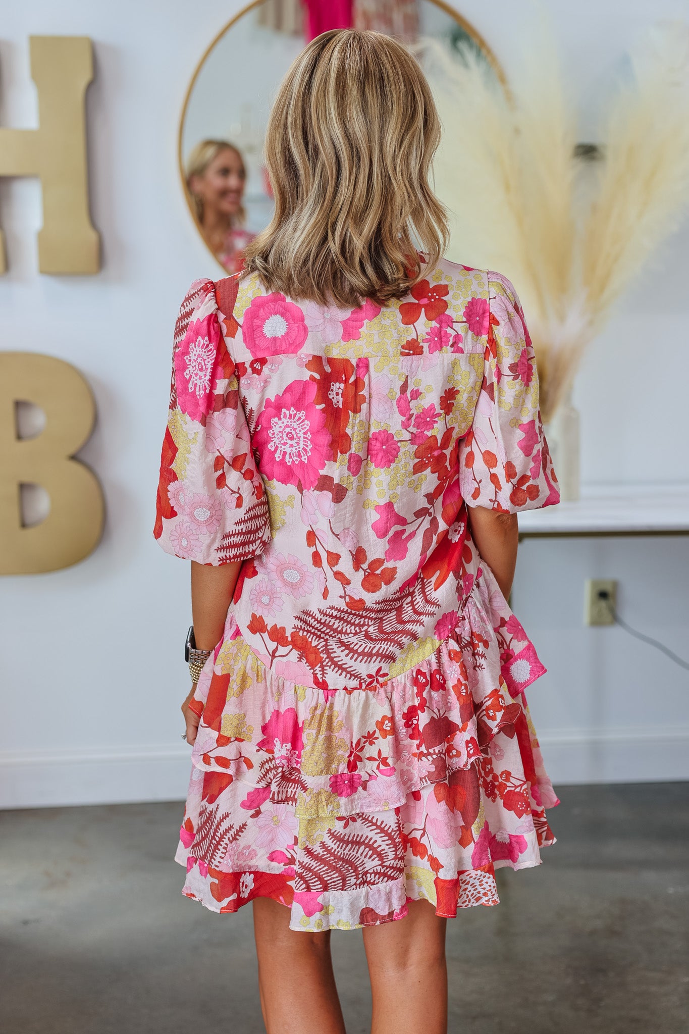 Drop Waist Floral Dress - Pink – Ivy House Boutique