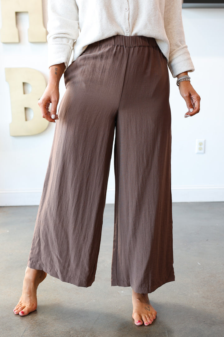 Elastic Waist Dress Pants - Brown