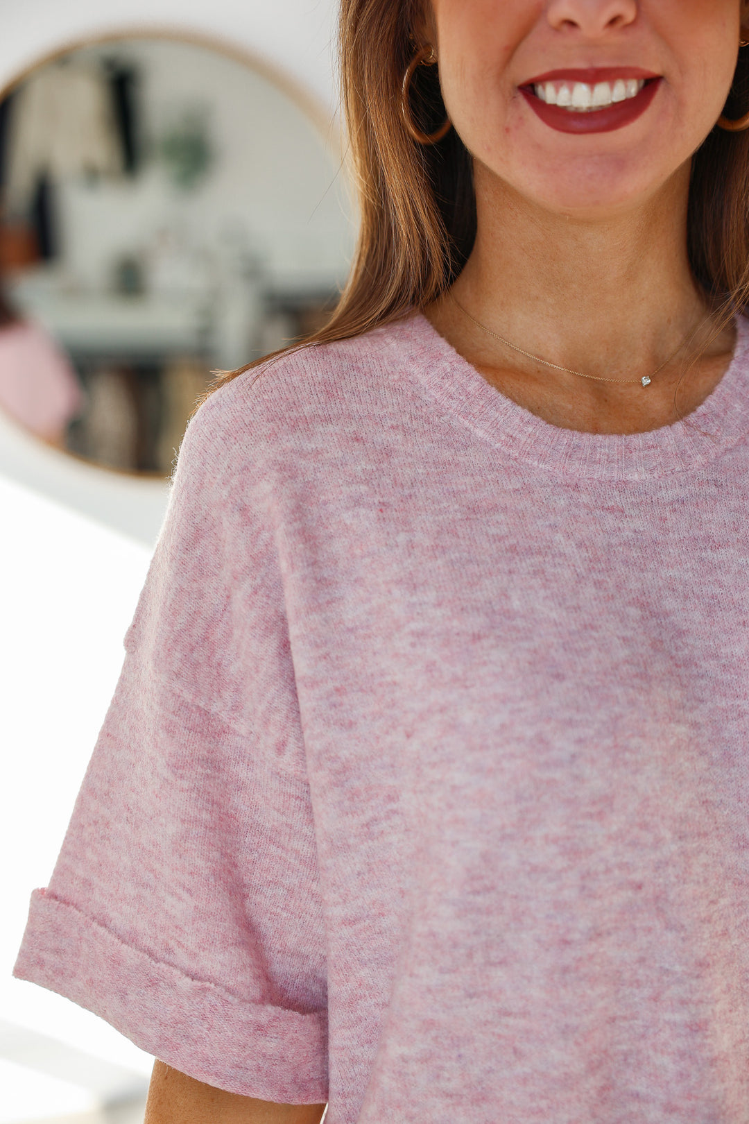 Cuffed Sleeve Sweater - Lilac