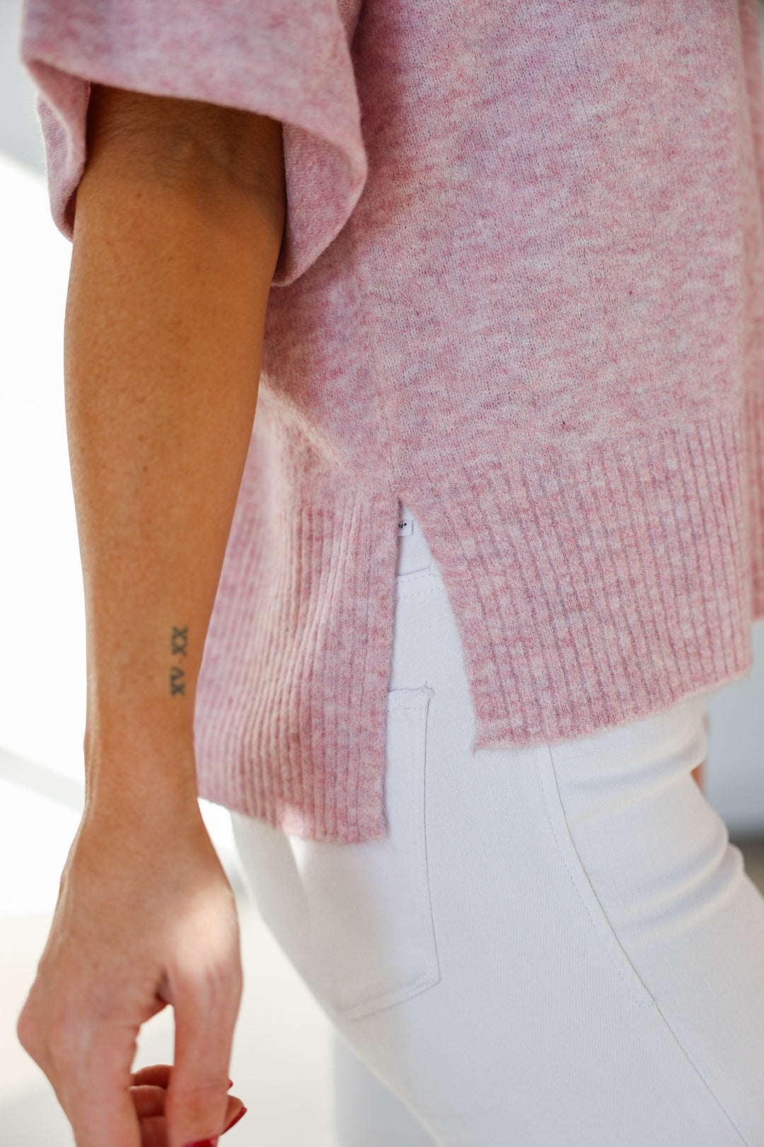 Cuffed Sleeve Sweater - Lilac