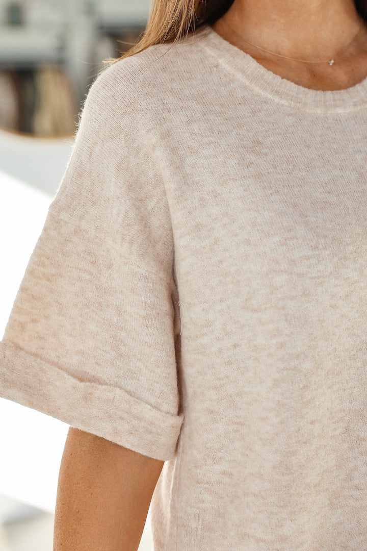 Cuffed Sleeve Sweater - Oatmeal