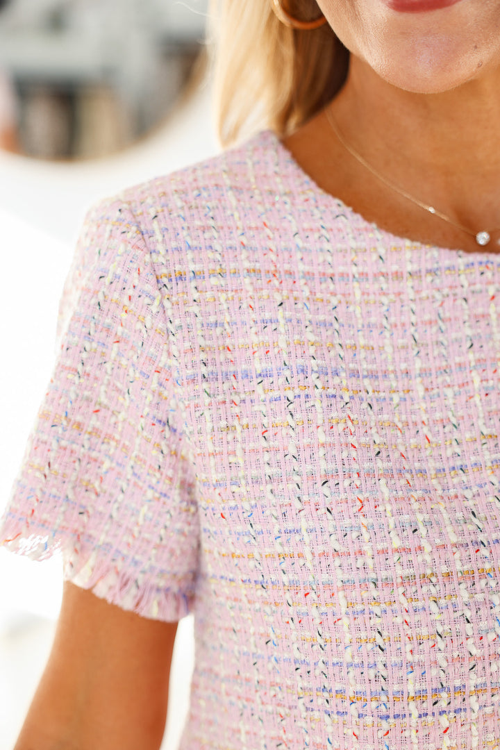 Steve Madden Addie Top - Blush Plaid