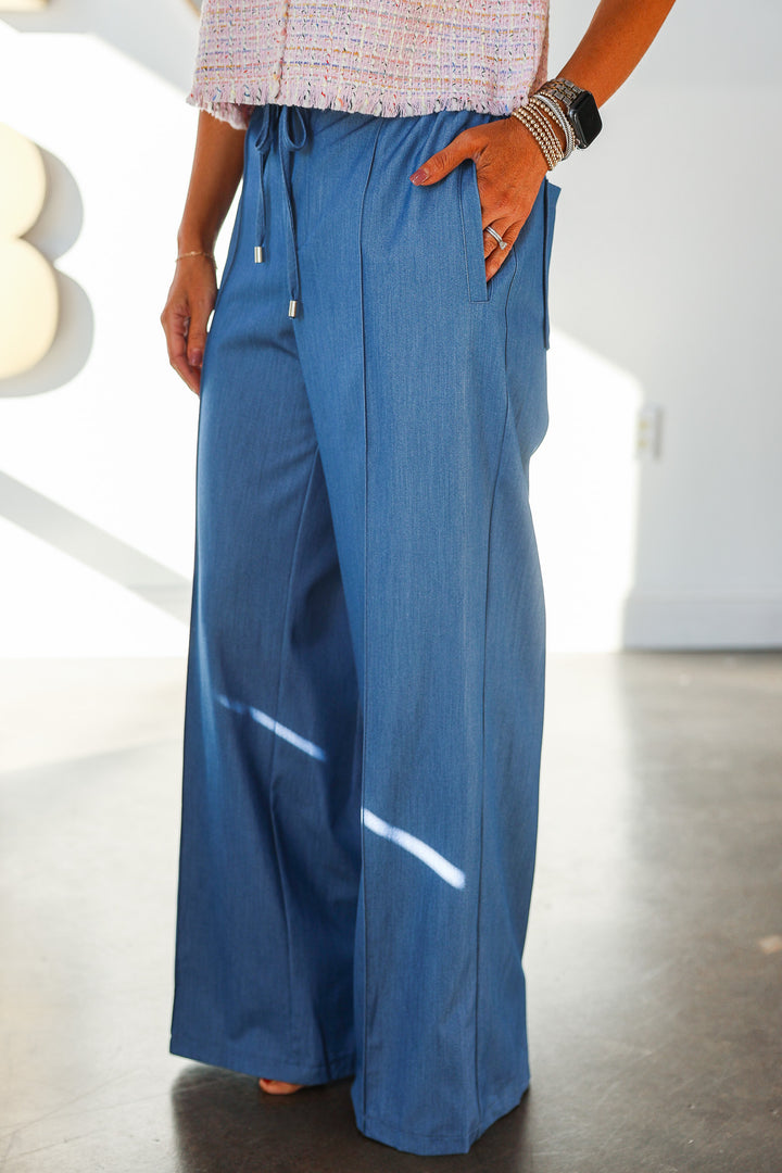 Wide Leg Pants - Denim