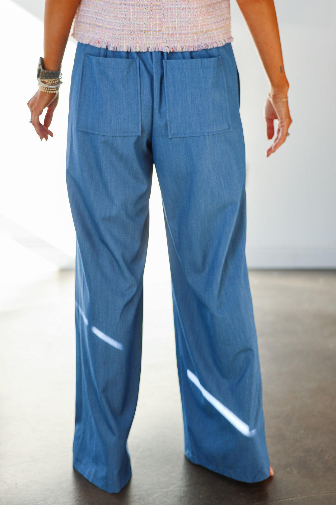 Wide Leg Pants - Denim