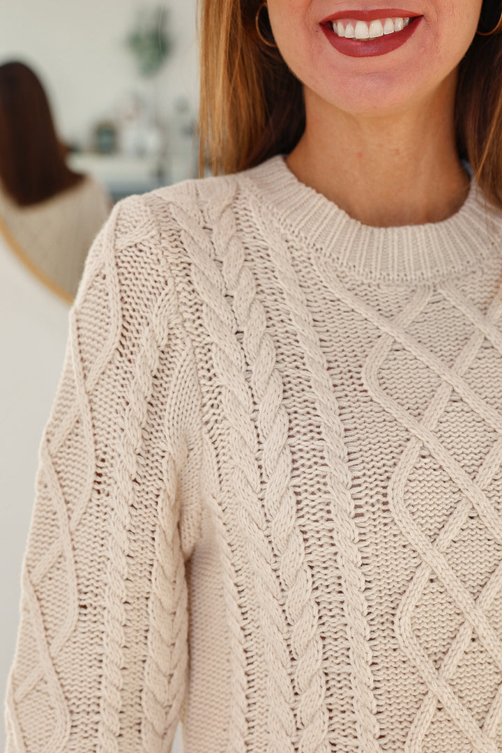 Mixed Media Dress - Blue/Cream