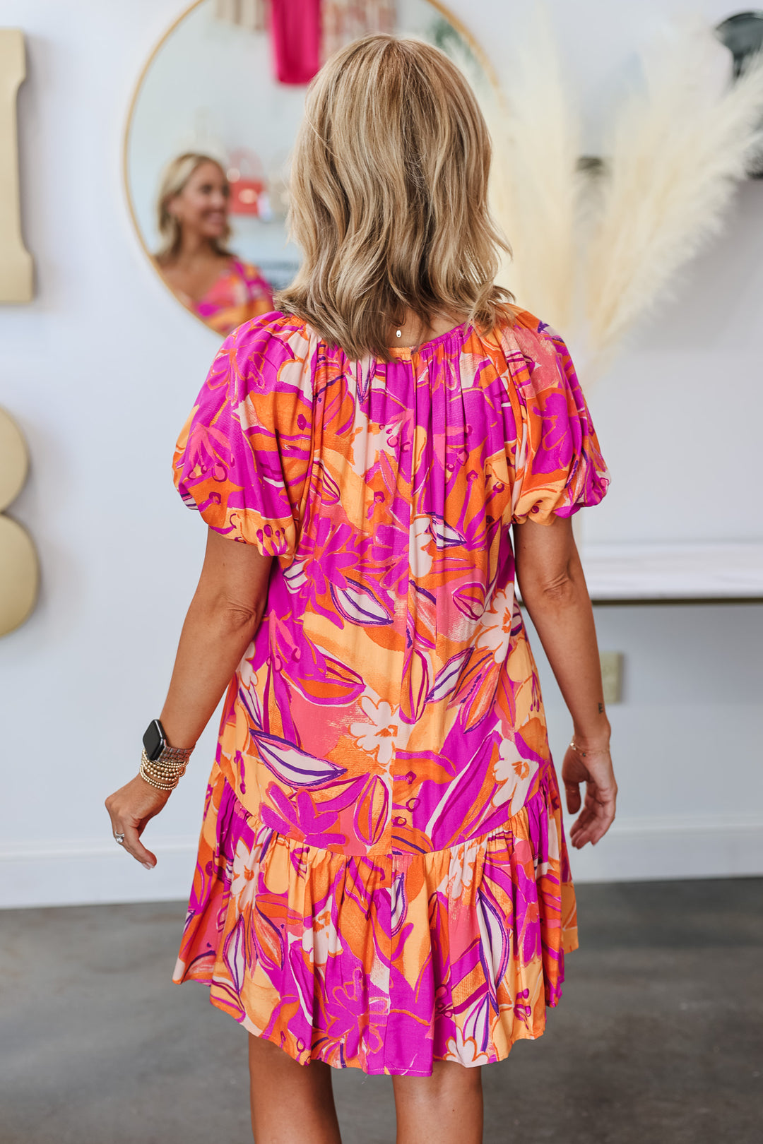 Fun Florals Dress - Orange