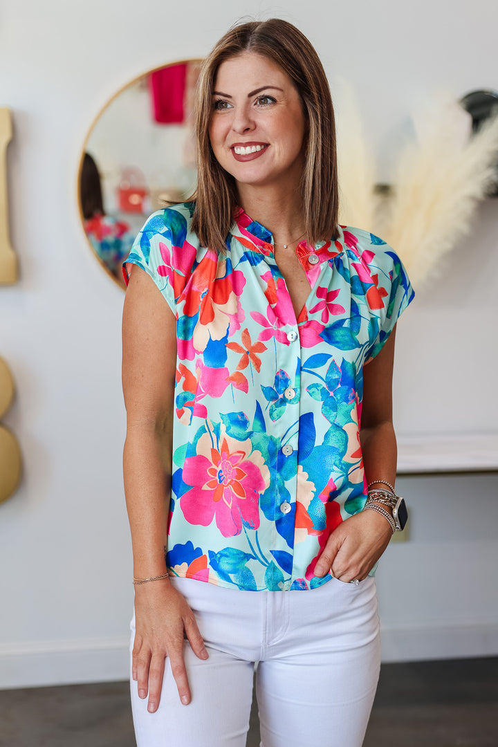 Silky Floral Top