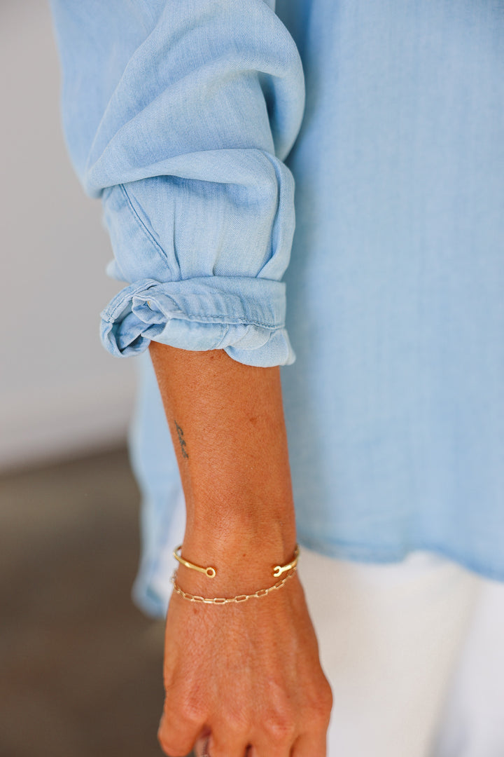 Dear John Galina Button Down Top - Skyway