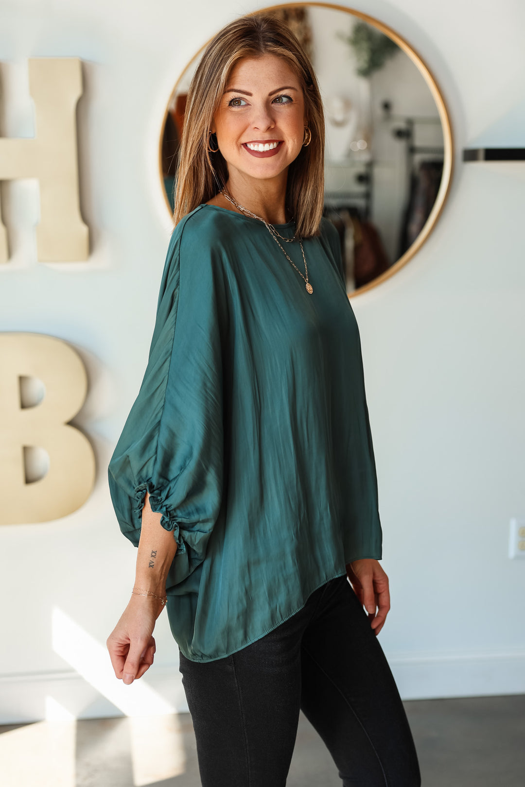 Batwing Blouse - Deep Teal