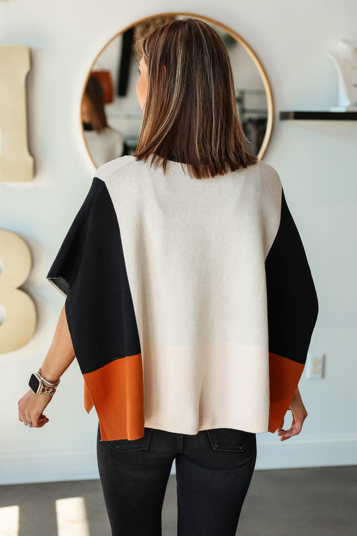 Color Block Poncho