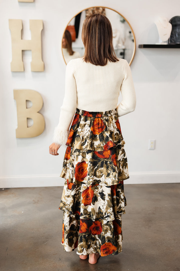 Tiered Floral Skirt