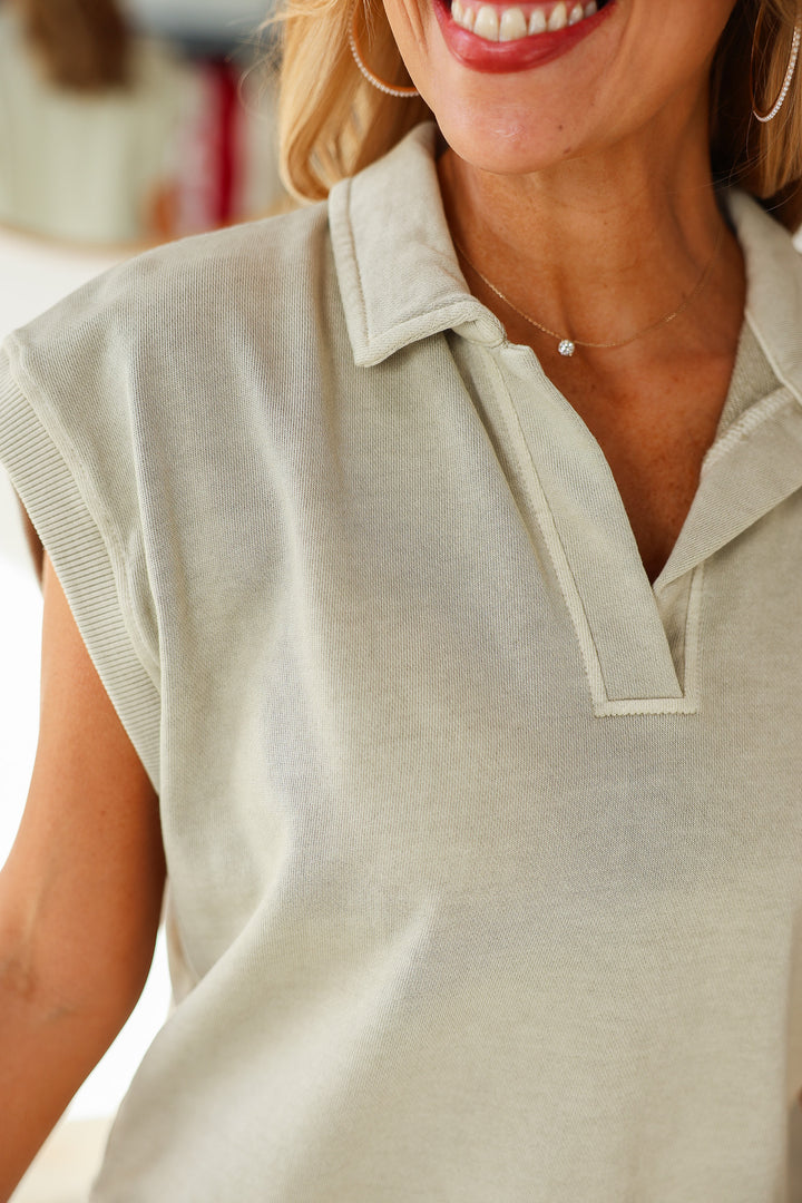 Collared Top - Green